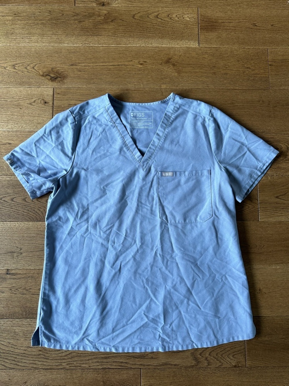Figs Scrub Top Dusty Blue Sz L Style FW1000 PO#2318